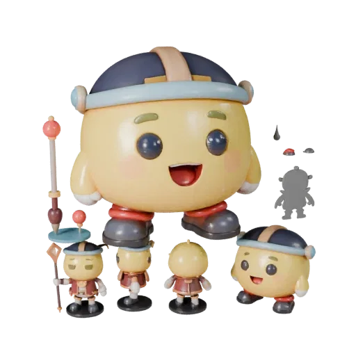 Cute Food Mascot realistic 3D model preview showing pose, three-quarter scene view, expression and smooth toy surfaces