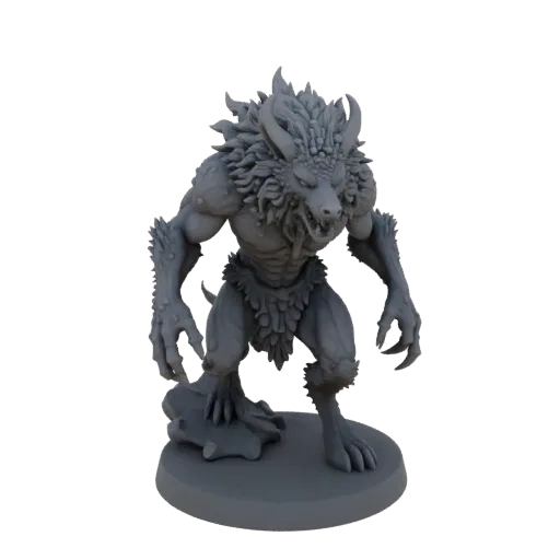 Dark Fantasy Thorned Werewolf Enemy Miniature STL