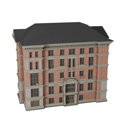 Hohes Kolonialhaus 3D-Modell für Archviz für Architektur