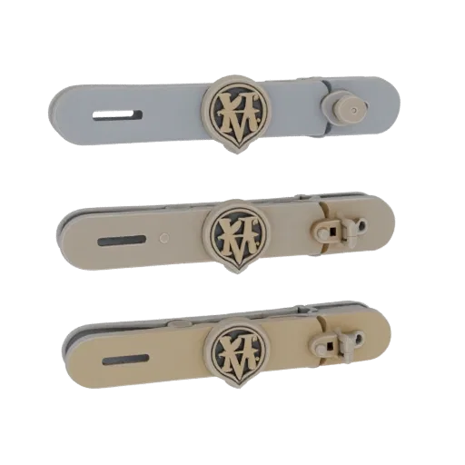 Monogram Style Tie Clip collectible detail 3D model, close-up hero shot, highlighting cufflink form and finish detail.