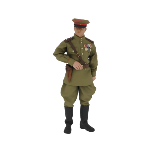 Soviet Officer Uniform 3D Model