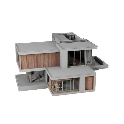 Modelo STL 3D de Casa Moderna Imprimível - Ativo de Escala Imprimível