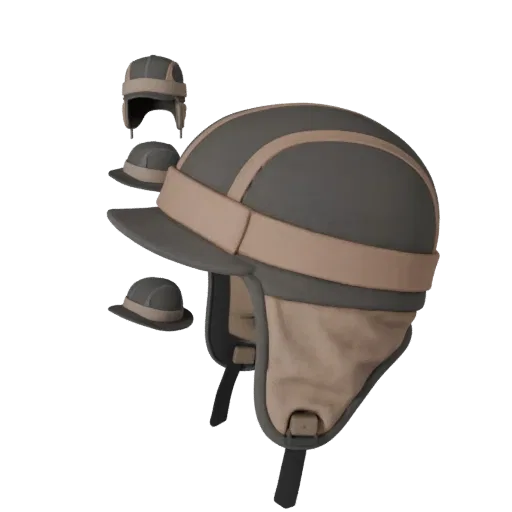 Winter Hat 3D model, three-quarter front view, AR viewer studio render, showing fabric, headwear silhouette.