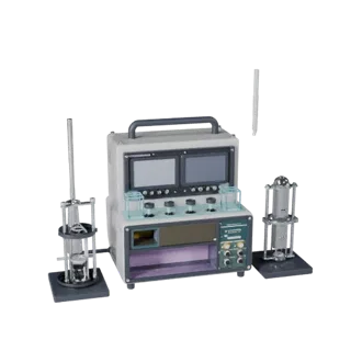 Prototyp-Scanner-Gerät Modulares 3D-Modell, isometrische Ansicht des modularen Kits, zeigt saubere Metall-Tischgeräte.