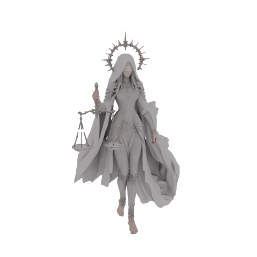 Blind Justice with Scales 3D Model