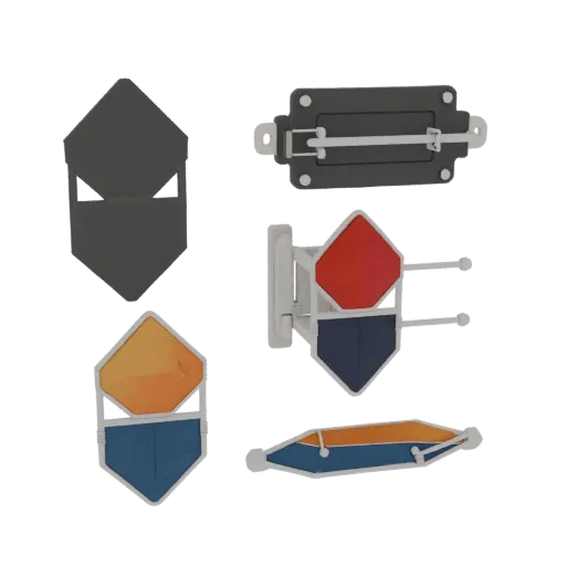 Geometric Brooch print ready 3D model, isometric studio render, showing brooch form, surface, and scale cues.