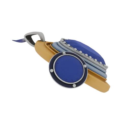 Gemstone Medallion render detail 3D model, studio profile shot, highlighting pendant form and finish detail.