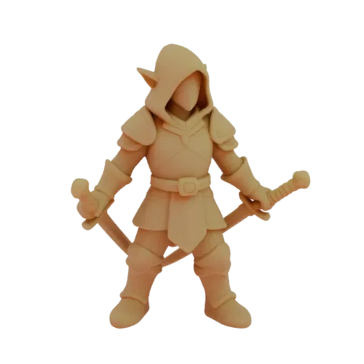 Medieval Elf Rogue Miniature STL - Casting