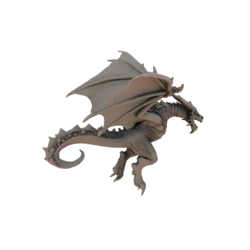 Fantasy Dragon Boss Miniature STL - Overhead Strike