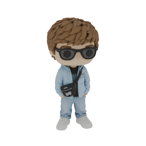 Young Man in Light Blue Tracksuit Funko Pop Style