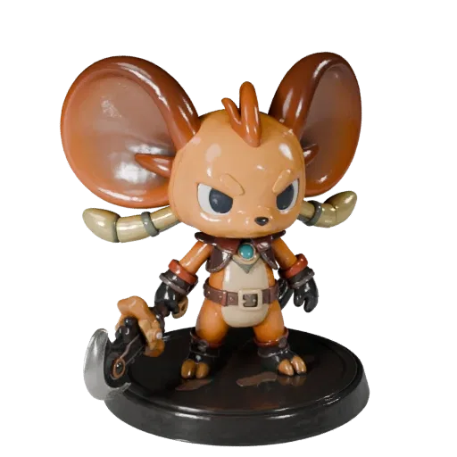 Vinyl Animal Figurine high poly 3D model preview showing pose, studio close-up view, toy proportion and material detail