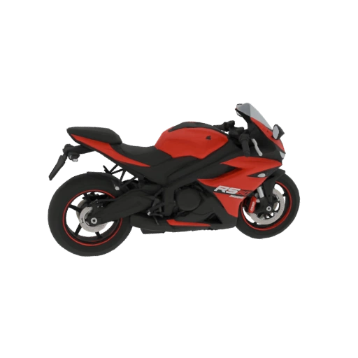 Red Sport Motorcycle 3D Model