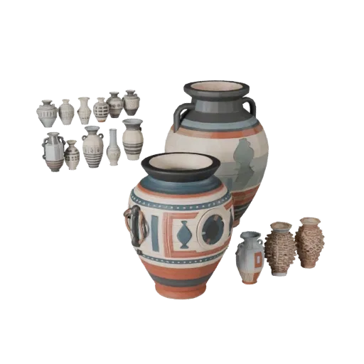 Boho Vase game ready 3D model, studio profile shot, with calibrated decor silhouette and material reads.
