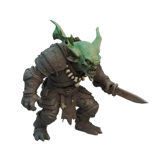 Fantasy Goblin Warrior Miniature STL - Clawing