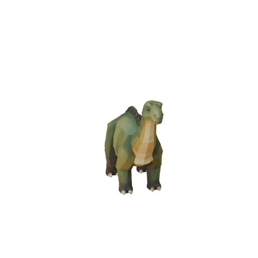 Низкополигональный брахиозавр 3D модель - Игровой ассет Unity с FBX