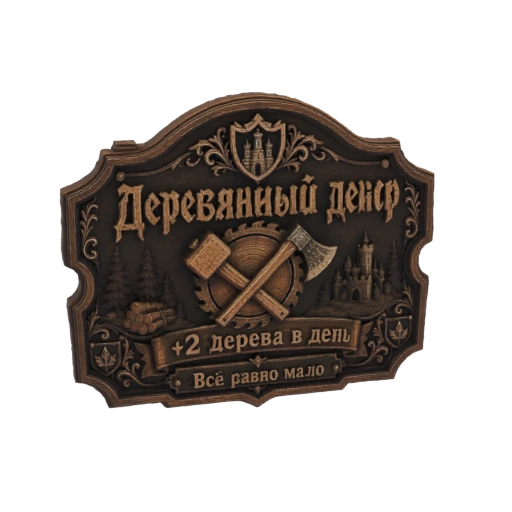 Wooden Carver's Emblem 3D Model