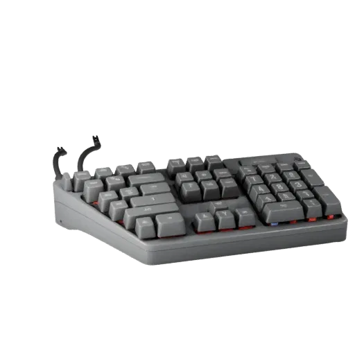 Rgb Mechanical Keyboard Realistic 3D model, three-quarter studio render, showing plastic shells, desktop scale.