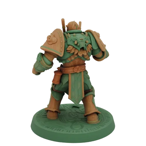 Miniatura STL Dark Fantasy Ironhide Vampire Lord, render de mesa em três quartos, miniatura de mesa imprimível em resina com