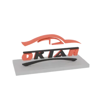 3D render of the ORTAH logo with a red car silhouette above bold black and red lettering, presented on a gray base.