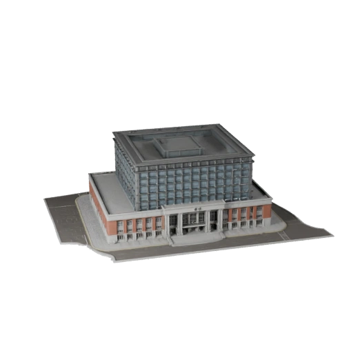 Modelo 3D de Prédio de Biblioteca para Unity - Ativo de Jogo para Arquitetura