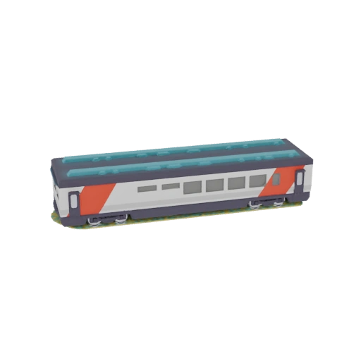 Modern Passenger Train Car 3D Model