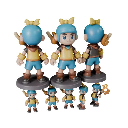 Fantasy Mascot Character product render 3D model preview showing pose, three-quarter view and surface detail