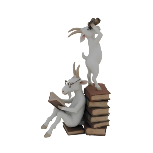 Goats Reading and Observing 3D Model