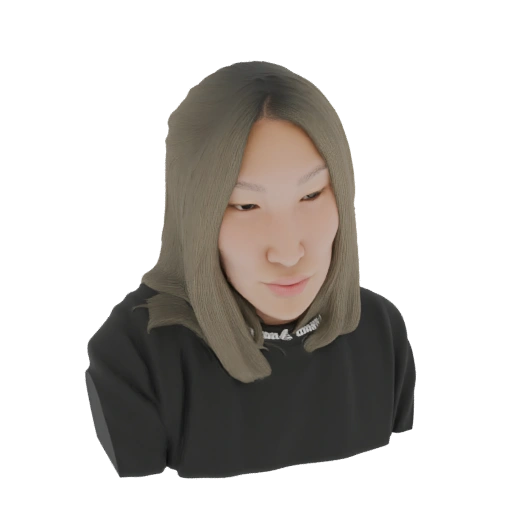 Asian Woman Bust 3D Model