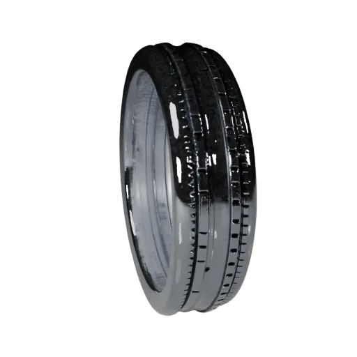 Stacking Wedding Band game ready 3D model, close-up hero shot, with calibrated ring silhouette and material reads.