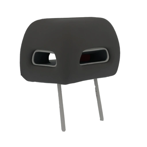 Dark Gray Car Headrest with Cutouts