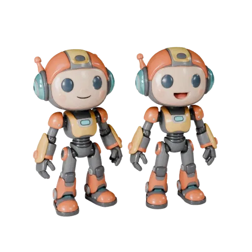 Robot Mascot Character realistic 3D model preview showing pose, three-quarter scene view and surface detail