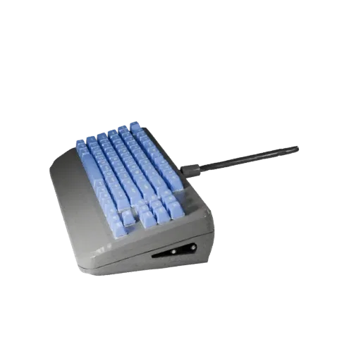Ergonomic Mechanical Keyboard High Poly 3D model, close-up studio render, showing plastic shells, desktop scale.