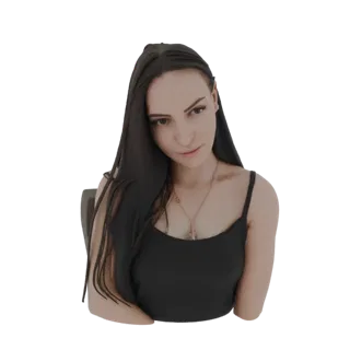 Preview render of an AI-generated 3D model of a young woman with long dark hair, wearing a black tank top.