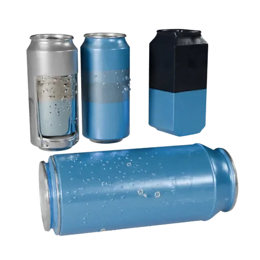 Beer Can STL print ready 3D model, side view studio render, showing drink proportion and finish under studio key light.