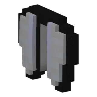 A 3D model of headphones in a voxel art style, with black and light gray blocky elements.
