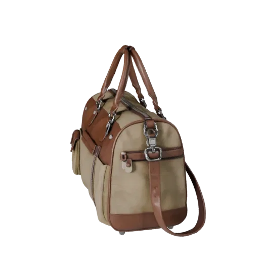 Reisehandtasche Render-Detail 3D-Modell, Turntable Hero Render, mit sauberer Topologie und PBR-Shading an der Tasche.