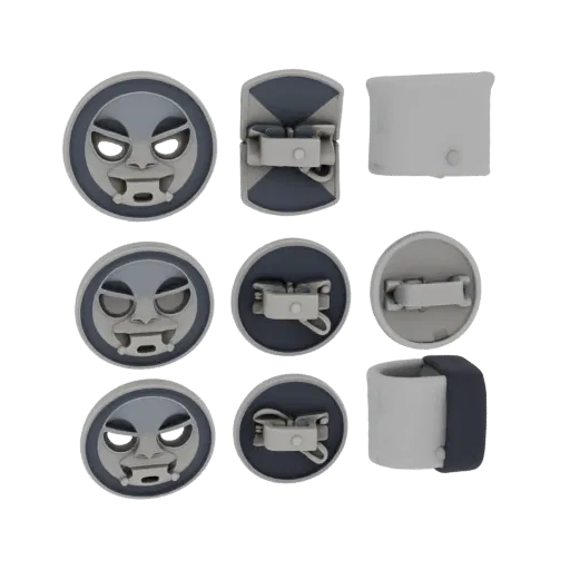 Round Tie Clip render detail 3D model, front view studio render, highlighting cufflink form and finish detail.