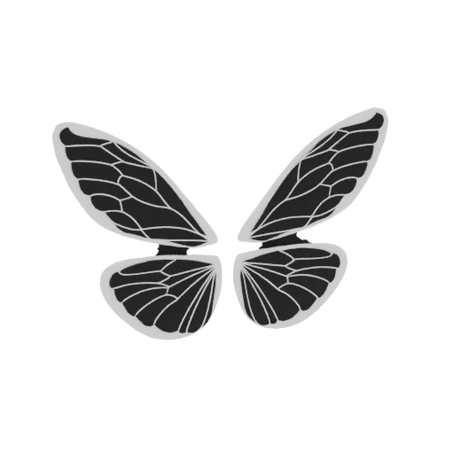 Stylized Black and Gray Fairy Wings