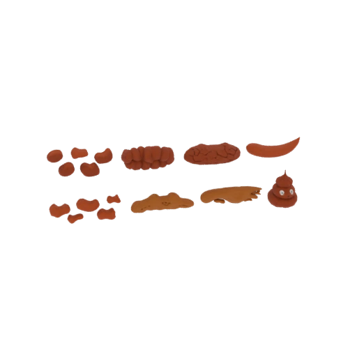 Clay Poop Assortment 3D Model