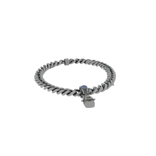 Chain Style Necklace render detail 3D model, perspective studio render, highlighting necklace form and finish detail.