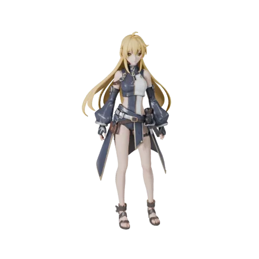Personaggio 3D Anime Archer, vista viewport motore, asset pronto per Unreal Engine con posa in piedi e PBR
