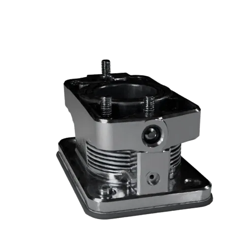 Machined Bearing Block Modular 3D model, isometric modular kit view, showing machined metal, precise part geometry.