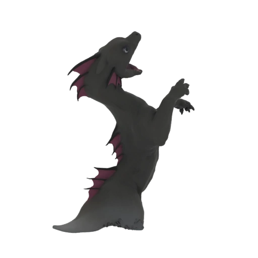 Dark Dragon Rearing Up 3D Model