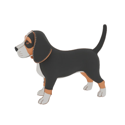 Basset Hound Plush Toy 3D Model