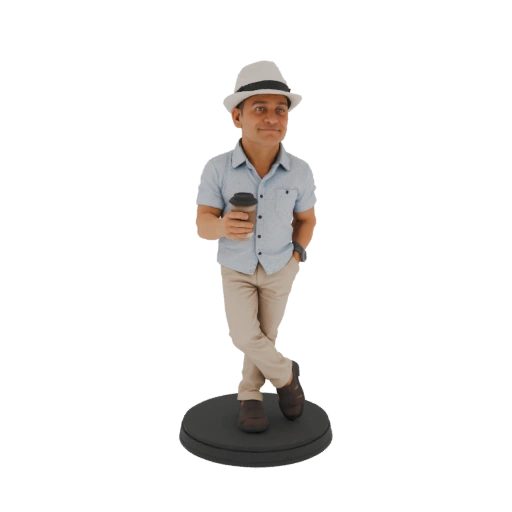 Man with Fedora and Coffee Cup