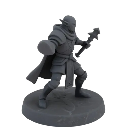 Medieval Elf Warrior Miniature STL - Attack