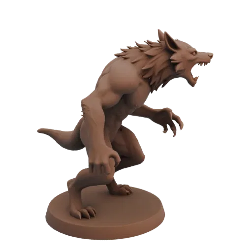 Dark Fantasy Werewolf Warrior Miniature STL