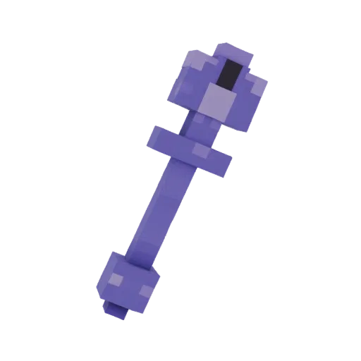 3D model Ender Staff Minecraft Style, pixel art with purple hues.