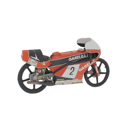Red Garelli Racing Motorcycle 3D Model