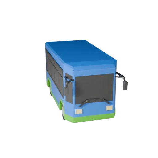 Low Poly City Bus 3D Model for Unity & Unreal PBR Asset
